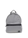 Stone Island Gray Backpack With Front Zip Pocket And Adjustable Straps In Black