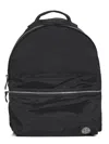 Stone Island Adjustable Strap Logo Backpack With Multiple Pockets In Black
