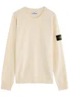 Stone Island Regular-fit Crewneck Sweatshirt With Ribbed Inserts In Yellow