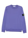 Stone Island Mens Lavender Logo-badge Crewneck Cotton-knit Jumper In Lavander