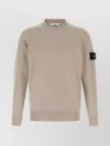 Stone Island Logo Badge Sweater Sweaters And Cardigans Beige In Neutral