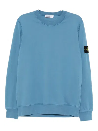 Stone Island Badge Crew Sweatshirt In Blue
