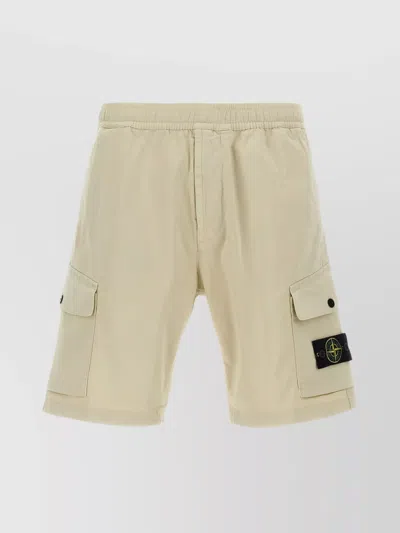 STONE ISLAND BADGE LOGO CARGO SHORTS