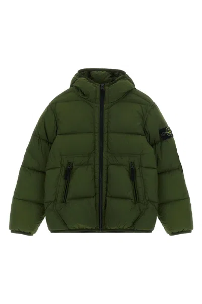 Stone Island 'badge Logo' Parka In Green