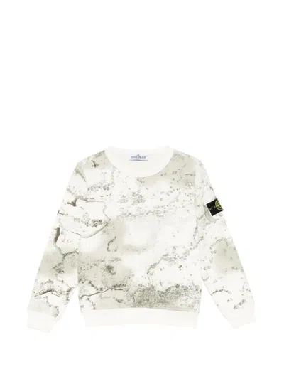 Stone Island Badge Patterned Top In Neutral