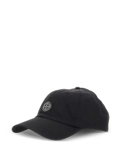 Stone Island Baseball Cap In Black