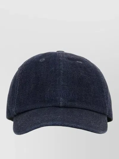 Stone Island Baseball Cap Curved Brim Eyelet Vents In White