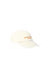 Stone Island Baseball Cap With Embroidered Lettering And Adjustable Strap In Ivory