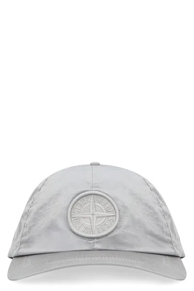 Stone Island Baseball Hat With Logo In Gray
