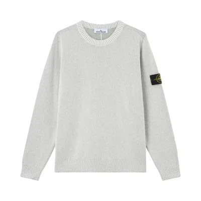 Pre-owned Stone Island Basic Crew Neck Sweatshirt 'melange Pearl Grey' | Men's Size M In Gray