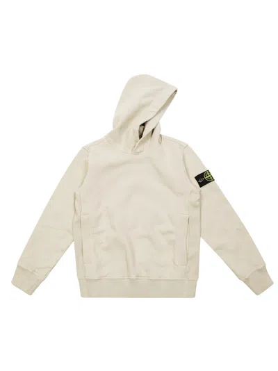 Stone Island Basic Hoodie T-shirt With Logo Badge In V0095