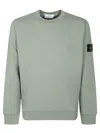 Stone Island Basic Sage Green Cotton Sweatshirt