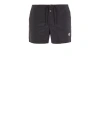 Stone Island Slim Fit Swim Trunks With Compass Patch In Noir