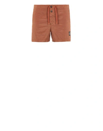 Stone Island Beach Shorts Brown Polyamide