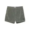 Stone Island Compass-patch Swim Shorts In Green