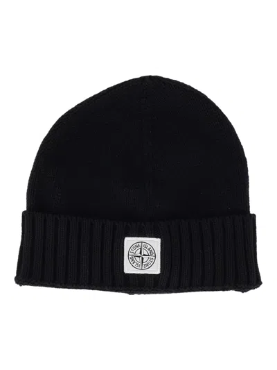 Stone Island Kids' Beanie In Black