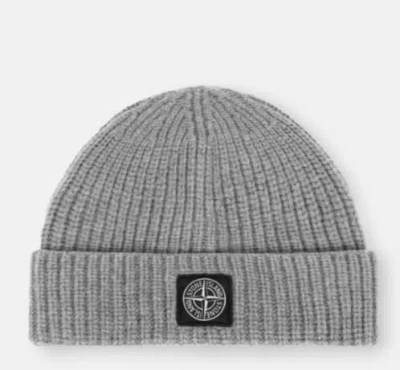 Stone Island Beanie In Gray