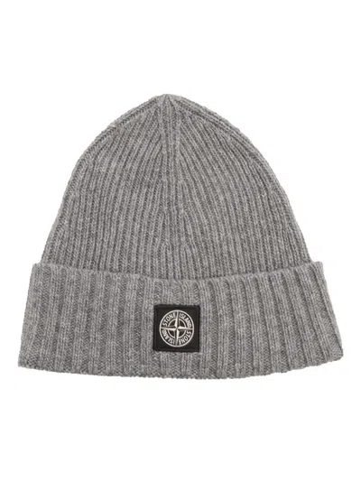 Stone Island Kids' Beanie In Gray