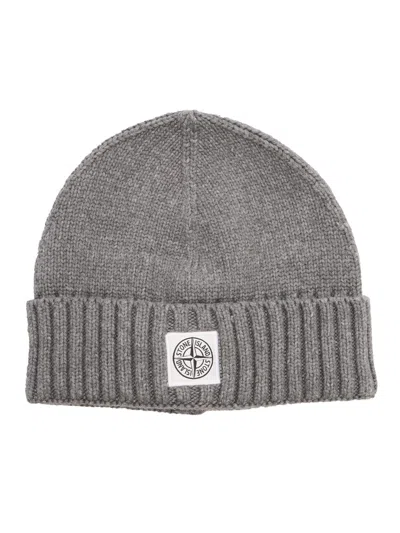 Stone Island Kids' Beanie In Gray