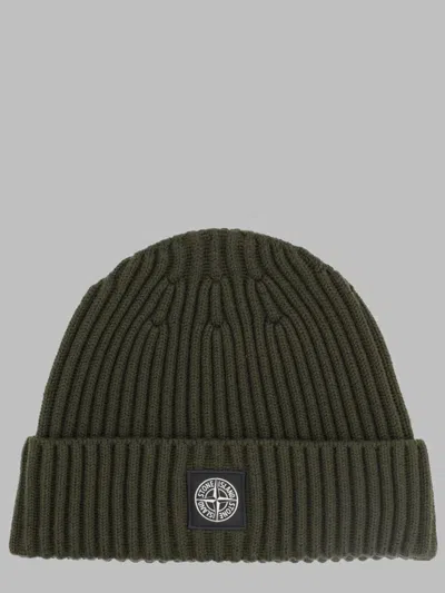 Stone Island Beanie Rws In Green