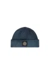 Stone Island Beanie With Compass Logo Patch In Green