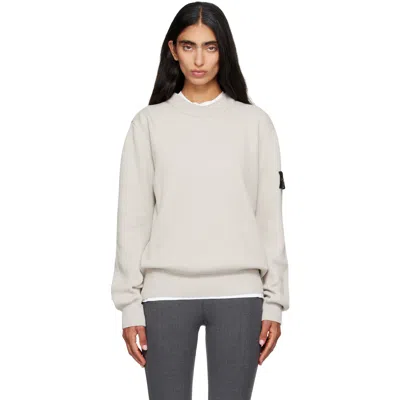Stone Island Beige 5100154 Ribbed Soft Organic Cotton Sweater In V0095 Sand