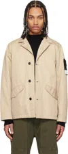 Stone Island Beige A100003 Raso Gommato 3l Blazer In V009a Desert