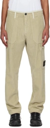 Stone Island Beige Corduroy 800 Trousers In V0097 Plaster
