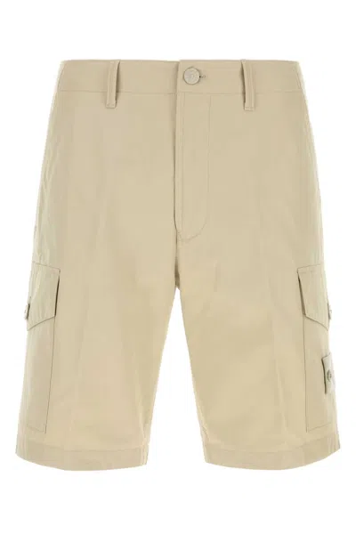 Stone Island Beige Cotton Bermuda Shorts