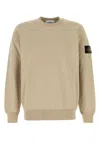 Stone Island Cotton Sweatshirt With Ribbed Cuffs And Hem In Neutral