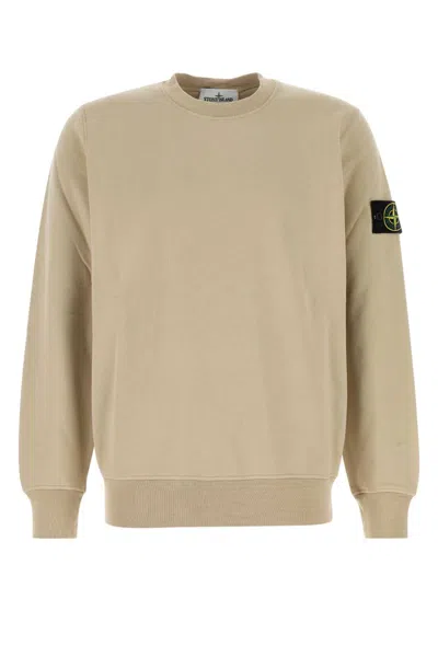 STONE ISLAND STONE ISLAND BEIGE COTTON SWEATSHIRT