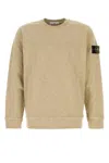 Stone Island Crew Neck Long Sleeve Sweatshirt With Ribbed Cuffs And Hem In Neutral