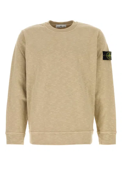 Stone Island Beige Cotton Sweatshirt In Neutral