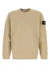 Stone Island Crew Neck Long Sleeve Sweatshirt With Ribbed Cuffs And Hem In Neutral