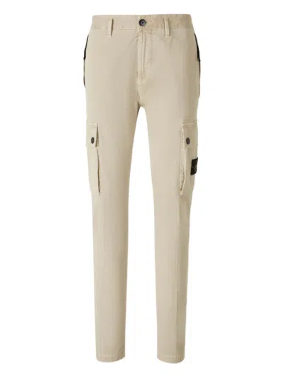 STONE ISLAND BEIGE COTTON TROUSER
