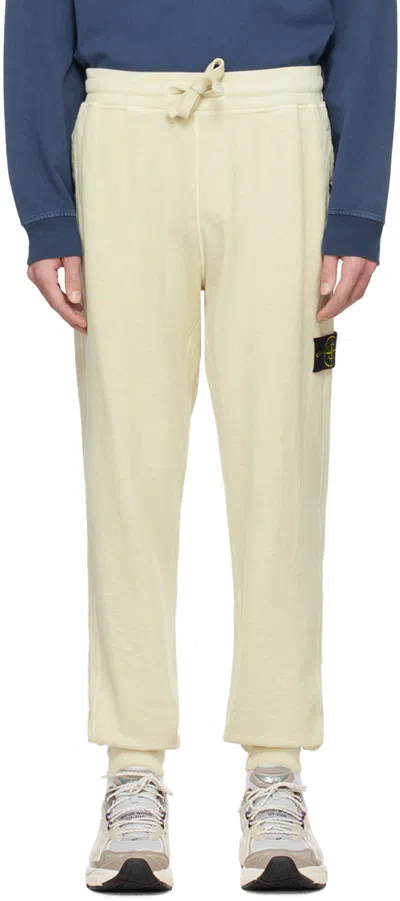 Stone Island Beige Drawstring Sweatpants In V0191 Natural Beige