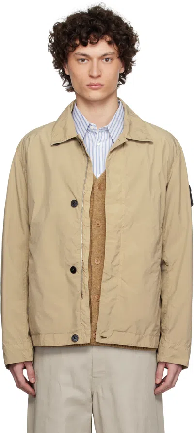 Stone Island Beige Light Compact Touch Poly-tc Jacket In V0094 Biscuit