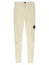 Stone Island Cargo Pants With Logo Badge And Pockets In White