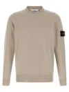 Stone Island Logo Badge Sweater Sweaters And Cardigans Beige In Neutral