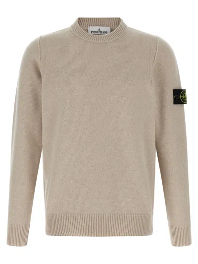 STONE ISLAND BEIGE LOGO BADGE SWEATER