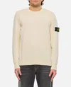 Stone Island Classic Fit Crew Neck Sweater With Distinctive Badge In Nude