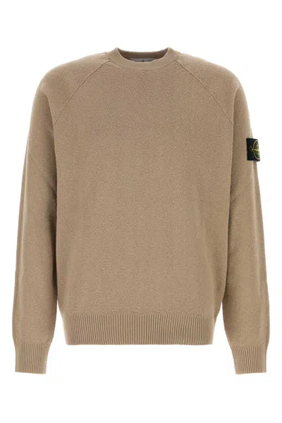 Stone Island Cappuccino Cotton Sweater In Brown