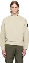 Stone Island Beige Organic Cotton Diagonal Fleece Old Effect Sweatshirt In V0195 Sand