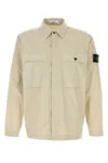 Stone Island Poplin Shirt With Long Sleeves In Beige
