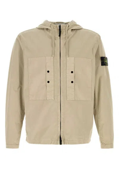 Stone Island Beige Stretch Cotton Jacket