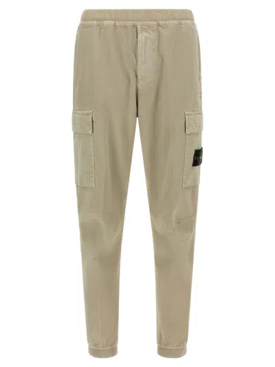 Stone Island Regular Fit Cargo Pants With Side Zip And Snap Button Pockets In Green