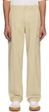 Stone Island Organic Cotton Ghost Cargo Trousers In V0090 Beige