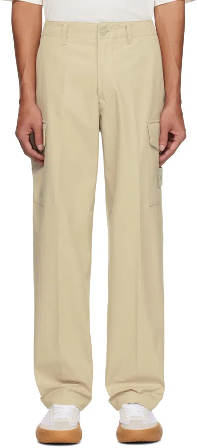 Stone Island Organic Cotton Ghost Cargo Trousers In V0090 Beige