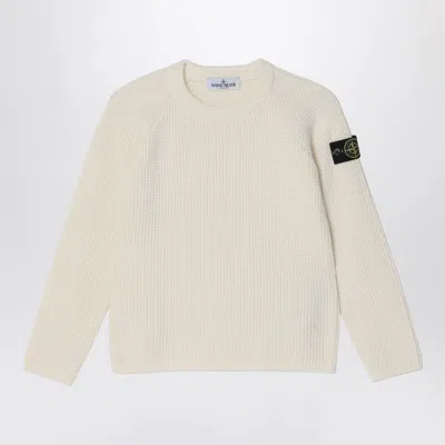 STONE ISLAND BEIGE WOOL-BLEND SWEATER