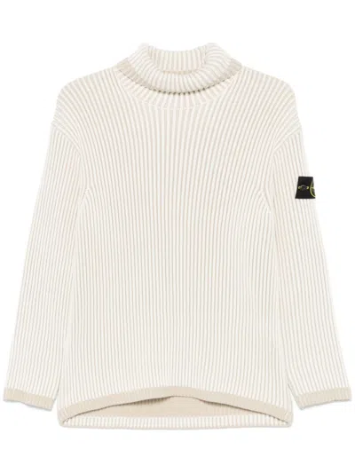 STONE ISLAND STONE ISLAND BEIGE WOOL SWEATER